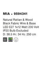 Pendul Nova Luce Mia, 1x12W, ratan natur, cod 9594341 - imagine 3