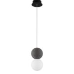 Pendul Nova Luce Zero, beton gri/sticla opal, 1x5 W, cod 9704191