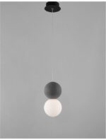 Pendul Nova Luce Zero, beton gri/sticla opal, 1x5 W, cod 9704191 - imagine 9