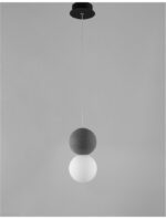 Pendul Nova Luce Zero, beton gri/sticla opal, 1x5 W, cod 9704191 - imagine 8