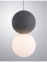 Pendul Nova Luce Zero, beton gri/sticla opal, 1x5 W, cod 9704191 - imagine 7
