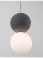 Pendul Nova Luce Zero, beton gri/sticla opal, 1x5 W, cod 9704191 - imagine 5