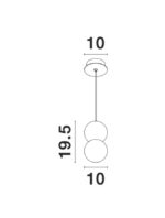 Pendul Nova Luce Zero, beton gri/sticla opal, 1x5 W, cod 9704191 - imagine 4