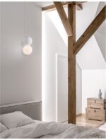 Pendul Nova Luce Zero, ghips alb/sticla opal, 1x5 W, cod 9704192 - imagine 9