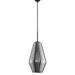 Pendul Nova Luce Veiro, negru mat /sticla fume, 1x12 W, cod 9724101