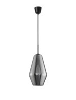 Pendul Nova Luce Veiro, negru mat /sticla fume, 1x12 W, cod 9724101