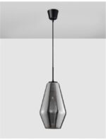 Pendul Nova Luce Veiro, negru mat /sticla fume, 1x12 W, cod 9724101 - imagine 2