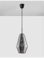 Pendul Nova Luce Veiro, negru mat /sticla fume, 1x12 W, cod 9724101 - imagine 8