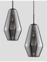 Pendul Nova Luce Veiro, negru mat /sticla fume, 1x12 W, cod 9724101 - imagine 6