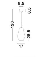 Pendul Nova Luce Veiro, negru mat /sticla fume, 1x12 W, cod 9724101 - imagine 3
