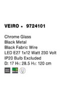 Pendul Nova Luce Veiro, negru mat /sticla fume, 1x12 W, cod 9724101 - imagine 5