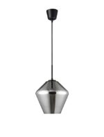 Pendul Nova Luce Veiro, negru mat /sticla fume, 1x12 W, cod 9724102