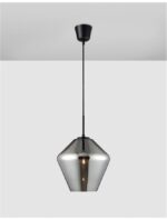 Pendul Nova Luce Veiro, negru mat /sticla fume, 1x12 W, cod 9724102 - imagine 7