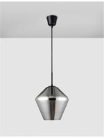 Pendul Nova Luce Veiro, negru mat /sticla fume, 1x12 W, cod 9724102 - imagine 6