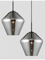 Pendul Nova Luce Veiro, negru mat /sticla fume, 1x12 W, cod 9724102 - imagine 5