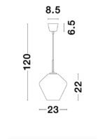 Pendul Nova Luce Veiro, negru mat /sticla fume, 1x12 W, cod 9724102 - imagine 4