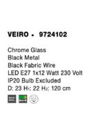 Pendul Nova Luce Veiro, negru mat /sticla fume, 1x12 W, cod 9724102 - imagine 3