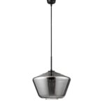 Pendul Nova Luce Veiro, negru mat /sticla fume, 1x12 W, cod 9724141