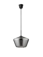 Pendul Nova Luce Veiro, negru mat /sticla fume, 1x12 W, cod 9724141
