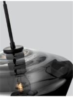 Pendul Nova Luce Veiro, negru mat /sticla fume, 1x12 W, cod 9724141 - imagine 6