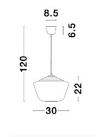 Pendul Nova Luce Veiro, negru mat /sticla fume, 1x12 W, cod 9724141 - imagine 4