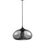 Pendul Nova Luce Savaz, negru mat /sticla fume, 1x12 W, cod 9726482