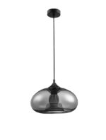 Pendul Nova Luce Savaz, negru mat /sticla fume, 1x12 W, cod 9726482