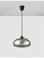 Pendul Nova Luce Savaz, negru mat /sticla fume, 1x12 W, cod 9726482 - imagine 7