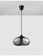 Pendul Nova Luce Savaz, negru mat /sticla fume, 1x12 W, cod 9726482 - imagine 6