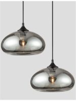 Pendul Nova Luce Savaz, negru mat /sticla fume, 1x12 W, cod 9726482 - imagine 5