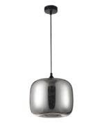 Pendul Nova Luce Savaz, negru mat /sticla fume, 1x12 W, cod 9726483