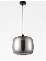 Pendul Nova Luce Savaz, negru mat /sticla fume, 1x12 W, cod 9726483 - imagine 6