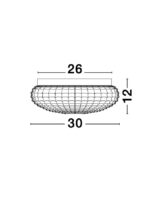 Plafoniera Nova Luce Clam, sticla opal, 2x12 W, cod 9738256 - imagine 2