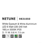 Aplica Nova Luce Netune, ghips alb/aluminiu alb, 6 W, cod 9831050 - imagine 3
