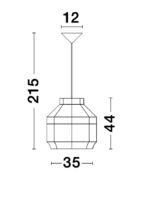 Pendul Nova Luce Mia, 1x12W, ratan natur, cod 9858659 - imagine 4