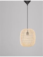 Pendul Nova Luce Melody, 1x12W, ratan natur, cod 9858719 - imagine 6