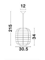 Pendul Nova Luce Melody, 1x12W, ratan natur, cod 9858719 - imagine 3