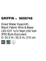 Pendul Nova Luce Griffin, 1x12W, cod 9858748 - imagine 3