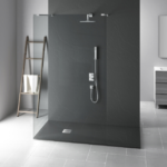 Cadita de dus rectangulara Balneo Stone Tray, 140x80x2.5 cm, material compozit, gri inchis - imagine 2