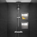 Raft incastrat patrat cu rama Balneo Wall Box, 30x30x10 cm, inox periat - imagine 3