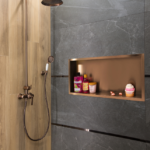 Raft incastrat dreptunghiular cu rama Balneo Wall Box, 60x30x10 cm, cupru periat - imagine 4