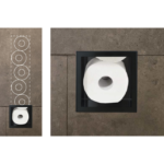 Raft incastrat pentru hartie igienica Balneo Wall Box, negru - imagine 3