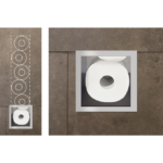 Raft incastrat pentru hartie igienica Balneo Wall Box, inox periat - imagine 2