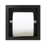 Suport incastrat de hartie igienica Balneo Wall Box, negru periat - imagine 3