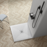 Cadita de dus Balneo Stone Tray, 90x90x2.5 cm, material compozit, alb - imagine 3