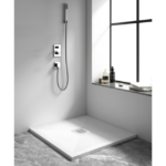 Cadita de dus Balneo Stone Tray, 90x90x2.5 cm, material compozit, alb - imagine 4