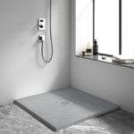 Cadita de dus Balneo Stone Tray, 90x90x2.5 cm, material compozit, gri deschis - imagine 3