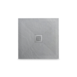 Cadita de dus Balneo Stone Tray, 90x90x2.5 cm, material compozit, gri deschis