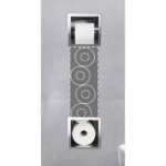 Raft incastrat cu suport hartie igienica Balneo Wall-Box, inox periat - imagine 6