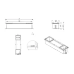 Raft incastrat cu suport hartie igienica Balneo Wall-Box, negru periat - imagine 2